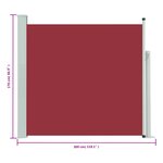 vidaXL Auvent latéral rétractable de patio 170x300 cm Rouge