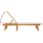 vidaXL Chaises longues lot de 2 table gris bois d'acacia et textilène
