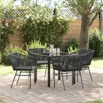 vidaXL Ensemble de salle à manger pour jardin 5 Pièces Noir Poly rotin