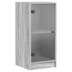 vidaXL Armoire latérale avec portes en verre sonoma gris 35x37x75 5 cm