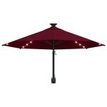 vidaXL Parasol mural de jardin avec LED 300 cm bordeaux