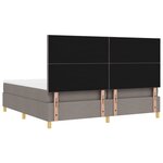 vidaXL Lit avec sommier et matelas Taupe 200x200 cm Tissu