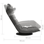 vidaXL Chaise de sol pivotante Gris foncé Velours