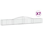vidaXL Paniers à gabions arqués 7 Pièces 400x30x40/60 cm Fer galvanisé