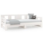vidaXL Lit coulissant sans matelas blanc bois de pin solide