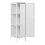 Vitrine 1 porte vitrée acier blanc 40 x 35 x 140 cm