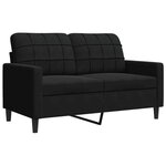 vidaXL Ensemble de canapés 3 Pièces avec coussins Noir Velours
