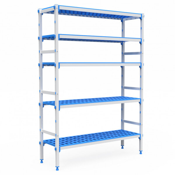 Rayonnage aluminium 5 niveaux compatible bac gn 2/3 - l 715 à 1950 mm - pujadas -  - acier inoxydable935 mm x385x1750mm