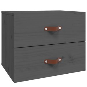 vidaXL Table de chevet murale Gris 50x36x40 cm
