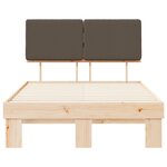 vidaXL Cadre de lit avec tête de lit rembourrée Taupe 120 x 200 cm