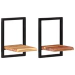 vidaXL Étagères murales 2 Pièces 25x25x35 cm Bois d'acacia et acier