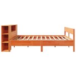 vidaXL Lit bibliothèque sans matelas cire marron 200x200 cm pin massif