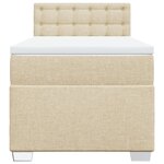 vidaXL Sommier à lattes de lit avec matelas Crème 90x200 cm Tissu