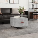vidaXL Table basse gris béton 50x50x40 cm bois d'ingénierie
