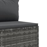 vidaXL Salon de jardin 9 Pièces avec coussins Gris Résine tressée