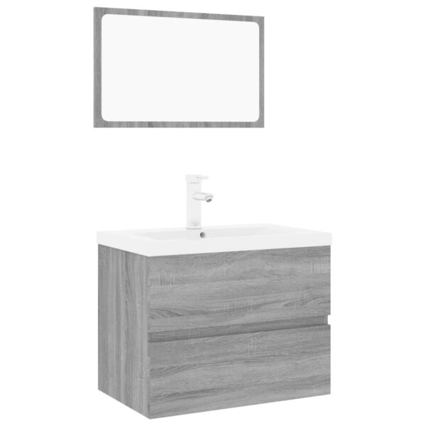 vidaXL Meubles de salle de bain Sonoma gris Bois d'ingénierie