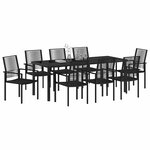 vidaXL Ensemble de salle à manger pour jardin 9 Pièces Noir Rattan PVC
