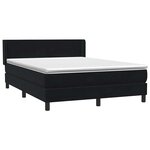 vidaXL Sommier à lattes de lit avec matelas noir 160x220 cm velours