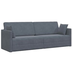 vidaXL Canapé-lit au sol 200cm Gris foncé Velours
