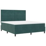 vidaXL Lit à ressorts avec matelas Vert foncé 180 x 200 cm tissu