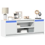 vidaXL Meuble TV avec LED blanc 139 5x34x50 cm bois d'ingénierie