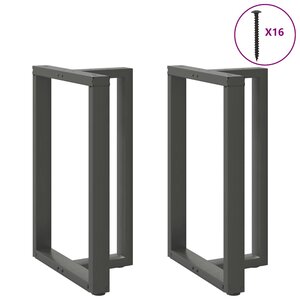 vidaXL Pieds de table de bar en T 2 pièces anthracite 60 x 35 x (90-91) cm acier