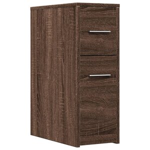 vidaXL Armoire de salle de bain étroite avec roulettes chêne marron