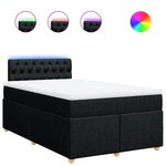 vidaXL Sommier à lattes de lit avec matelas noir 120x190 cm tissu