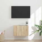 vidaXL Meuble TV mural Montage mural Chêne Sonoma 59 5 x 31 x 40 cm