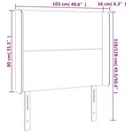 vidaXL Tête de lit à LED Taupe 103x16x118/128 cm Tissu
