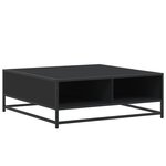 vidaXL Table basse noir 80x80x30 cm bois d'ingénierie et métal