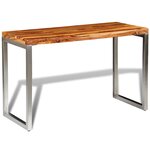 vidaXL Table à manger avec pieds en acier bois massif