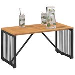 vidaXL Table de jardin Noir et Marron 80 x 40 x 40 cm polyrotin