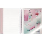 Cahier spirale clairefontaine koverbook blush a5 14 8 x 21 cm - petits carreaux - 160 pages - lot de 5
