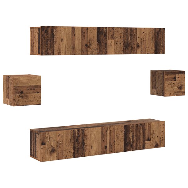 vidaXL Set de meuble TV 6 pièces Bois ancien Bois reconstitué