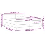 vidaXL Lit à ressorts avec matelas avec LED Taupe 180 x 200 cm tissu