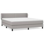 vidaXL Sommier à lattes de lit avec matelas Gris clair 180x200cm Tissu