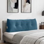 vidaXL Coussin de Dos Bleu 120 x 24 x 50 cm Velours