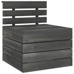 vidaXL Salon palette de jardin 11 Pièces Bois de pin massif Gris foncé