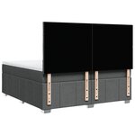 vidaXL Sommier à lattes de lit avec matelas Gris foncé 200x200cm Tissu