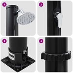 vidaXL Douche solaire extérieure Noir 217 cm PVC  aluminium
