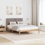 vidaXL Cadre de lit avec tête de lit Marron 135 x 190 cm Pin massif