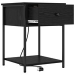 vidaXL Cabinet de chevet avec tiroir 2 Pièces Chêne noir 42 x 41 x 56 cm