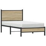 vidaXL Cadre de lit en métal sans matelas chêne sonoma 80x200 cm