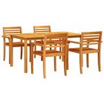 vidaXL Ensemble de salle à manger pour jardin 5 Pièces Marron