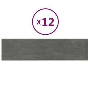 vidaXL Panneaux muraux 12 Pièces Gris foncé 60x15 cm Velours 1 08 m²