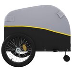 vidaXL Remorque de vélo noir et jaune 45 kg fer