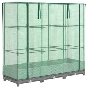 vidaXL Jardinière surélevée avec housse aspect rotin 120x40x123 cm