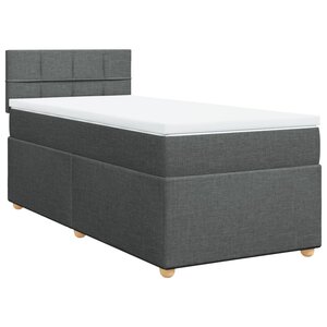 vidaXL Sommier à lattes de lit avec matelas Gris foncé 100x200cm Tissu