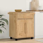 vidaXL Chariot de cuisine FLORO Cire marron 72 5 x 45 x 80 cm